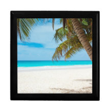 Plage tropicale de paradis boîte à bijoux