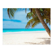 Plage tropicale de paradis carte postale
