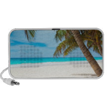 Plage tropicale de paradis haut-parleurs notebook