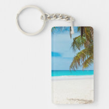 Plage tropicale de paradis porte-clefs