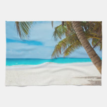 Plage tropicale de paradis serviettes éponge