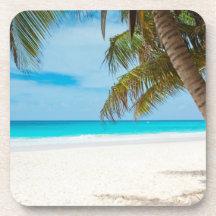 Plage tropicale de paradis sous-bock