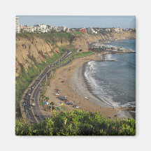 Plage verte de côte au Lima-Pérou Aimants Pour Réfrigérateur