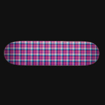 Plaid bleu pourpre rose planches à roulettes