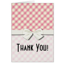 plaid crème de guingan de rose et d'ecru carte de vœux