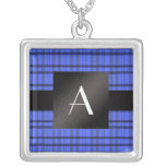Plaid de bleu de monogramme pendentif