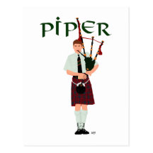 Plaid de rouge de JOUEUR DE PIPEAU Carte Postale