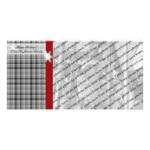 Plaid d'hiver avec le rouge cartes avec photo