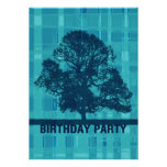 Plaid et fête d'anniversaire aqueux d'invitation d