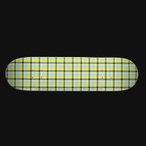 Plaid jaune vert de noir bleu planches à roulettes
