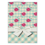 plaid mou de guingan et motif minable de roses cartes