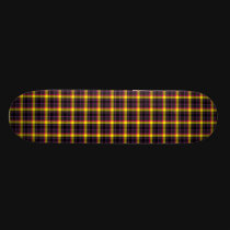 Plaid noir rose pourpre jaune planches à roulettes