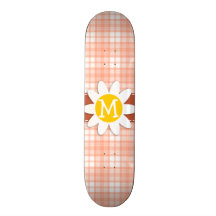 Plaid orange mignon ; Marguerite Plateaux De Skateboards Customisés