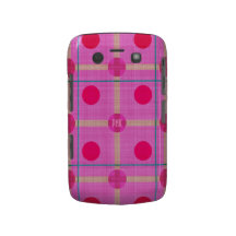 Plaid pointillé par polka assez rose personnalisé  coque blackberry