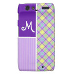 Plaid pourpre et jaune coque motorola droid RAZR