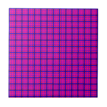 Plaid rose et bleu carreaux en céramique