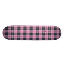 Plaid rose planches à roulettes customisées