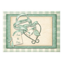 Plaid vert d'inséparables faire-parts