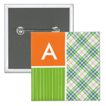 Plaid vert et orange badges