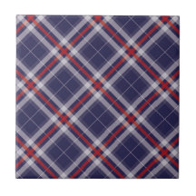 Plaids, contrôles, bleu rouge blanc de tartans carreaux en céramique