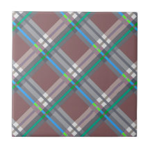 Plaids, contrôles, tartans Brown et turquoise Carreau En Céramique