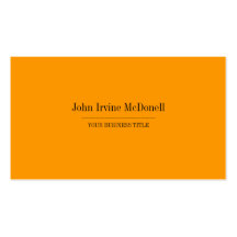 Plaine et carte de visite jaune d'or simple