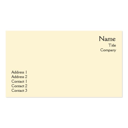 Plaine jaune - affaires cartes de visite personnelles