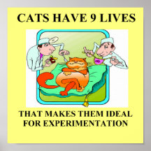plaisanterie de biologie de haineux de chat affiches