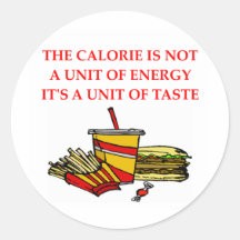 plaisanterie de calorie de régime autocollants ronds