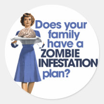 Plan d'infestation de zombi autocollants ronds