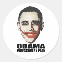 PLAN D'OBAMA WRECKOVERY AUTOCOLLANTS RONDS