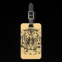 Plan rapproché 2 de visage de tigre étiquettes à bagages