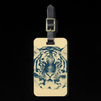 Plan rapproché 3 de visage de tigre étiquettes à bagages