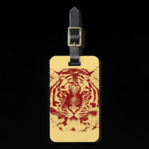 Plan rapproché 5 de visage de tigre étiquettes à bagages