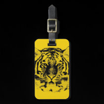 Plan rapproché 6 de visage de tigre étiquettes à bagages