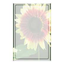 Plan rapproché de cercle de feu de tournesol papier à lettre personnalisé