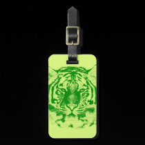Plan rapproché de visage de tigre étiquettes à bagages