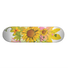 Planche à roulettes 1A florale d'été