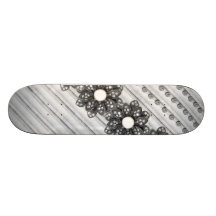 Planche à roulettes argentée de précipitation