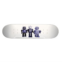 planche à roulettes bleue de robots