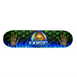 Planche à roulettes bleue de Skatersollie du feu d