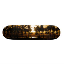 Planche à roulettes de coucher du soleil de paume