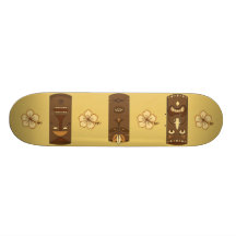 Planche à roulettes de dieux de Tiki
