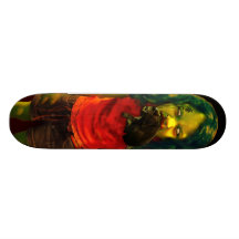 Planche à roulettes de fille de zombi