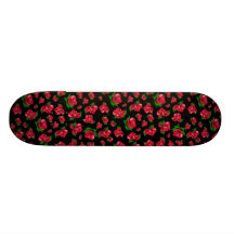 Planche à roulettes de filles de motif de rose noi