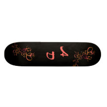 Planche à roulettes de Fleur de monogramme - perso