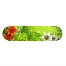 Planche à roulettes de ketmie et de fleurs de pass