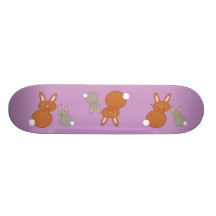 Planche à roulettes de lapins de jour de mères