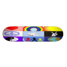 planche à roulettes de mosaïque de peaceloveunity