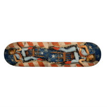 Planche à roulettes de pin-up vilaine patriotique 
